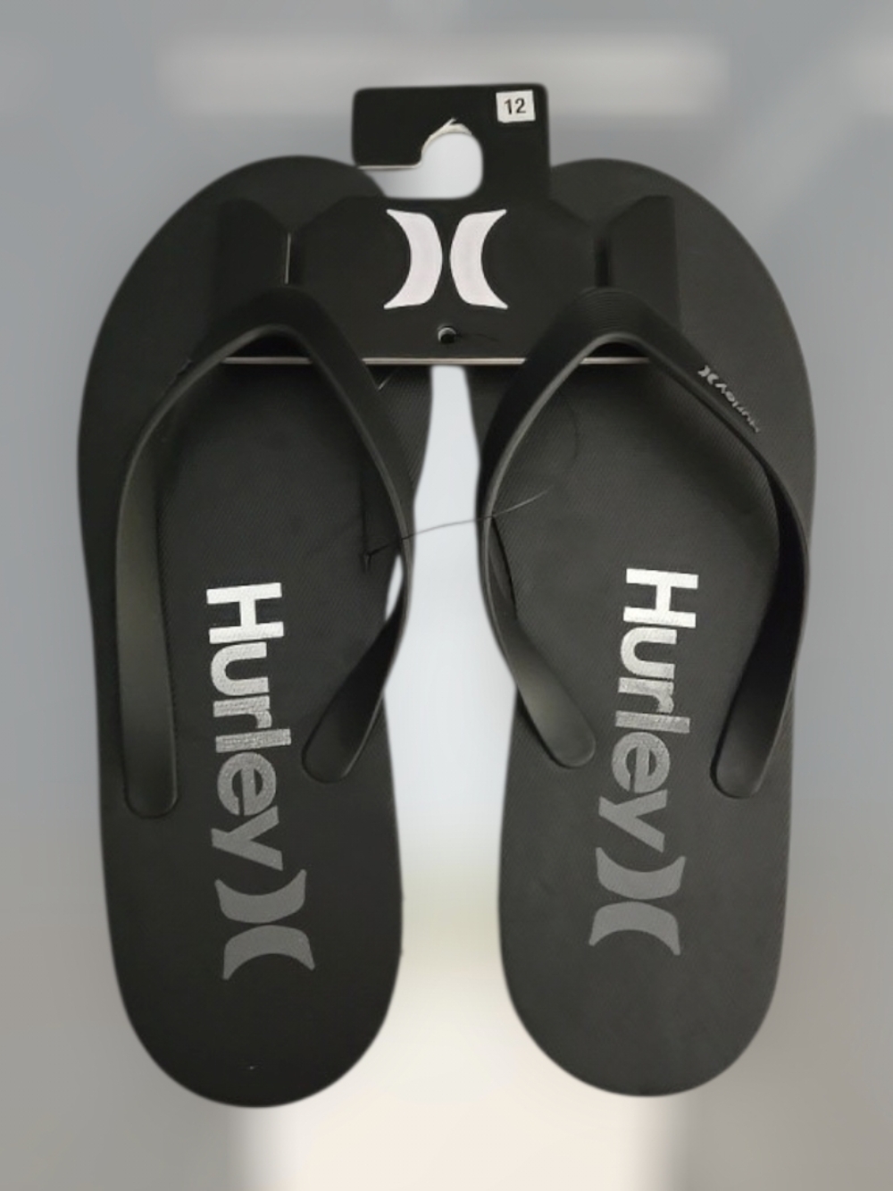 Hurley Mens Size 12 One And Only Black Flip Flops Sandals Thong Beach Shoes Men